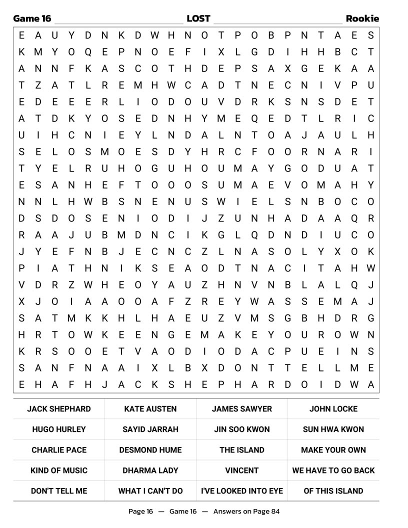 2000s TV Shows Word Search — teen dramas and sci-fi cult shows puzzle page