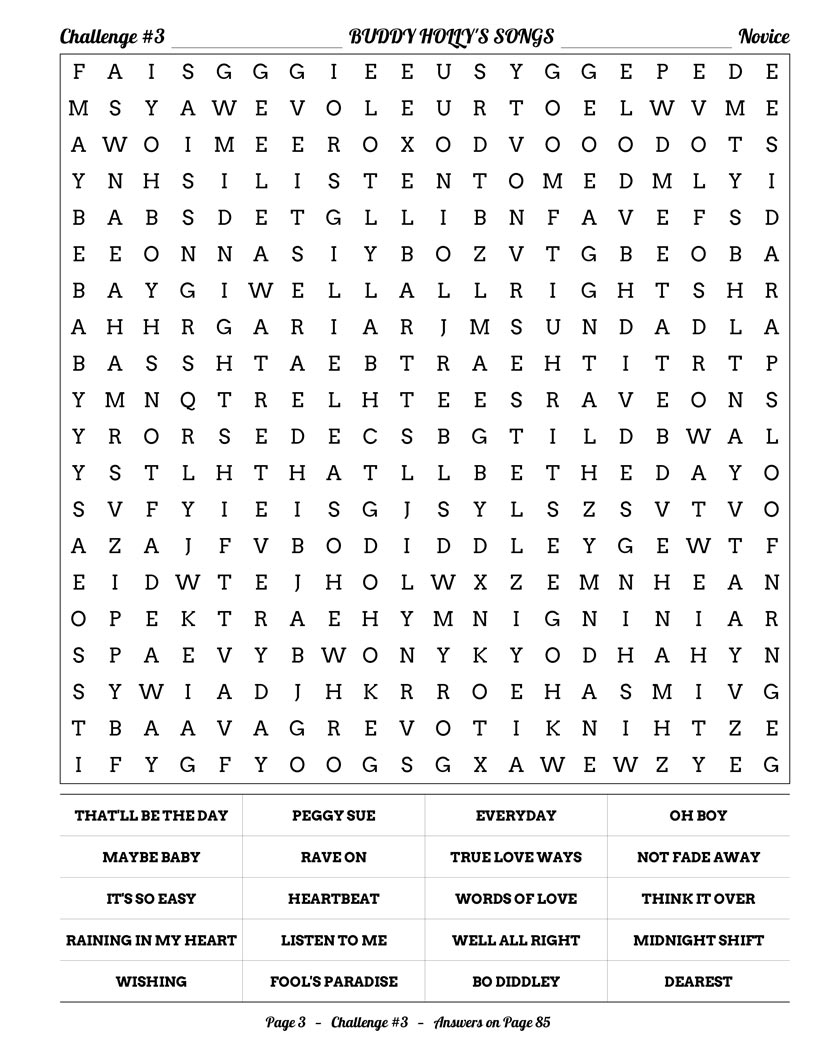 50s & 60s Music Word Search — Motown soul and early R&B word search grid