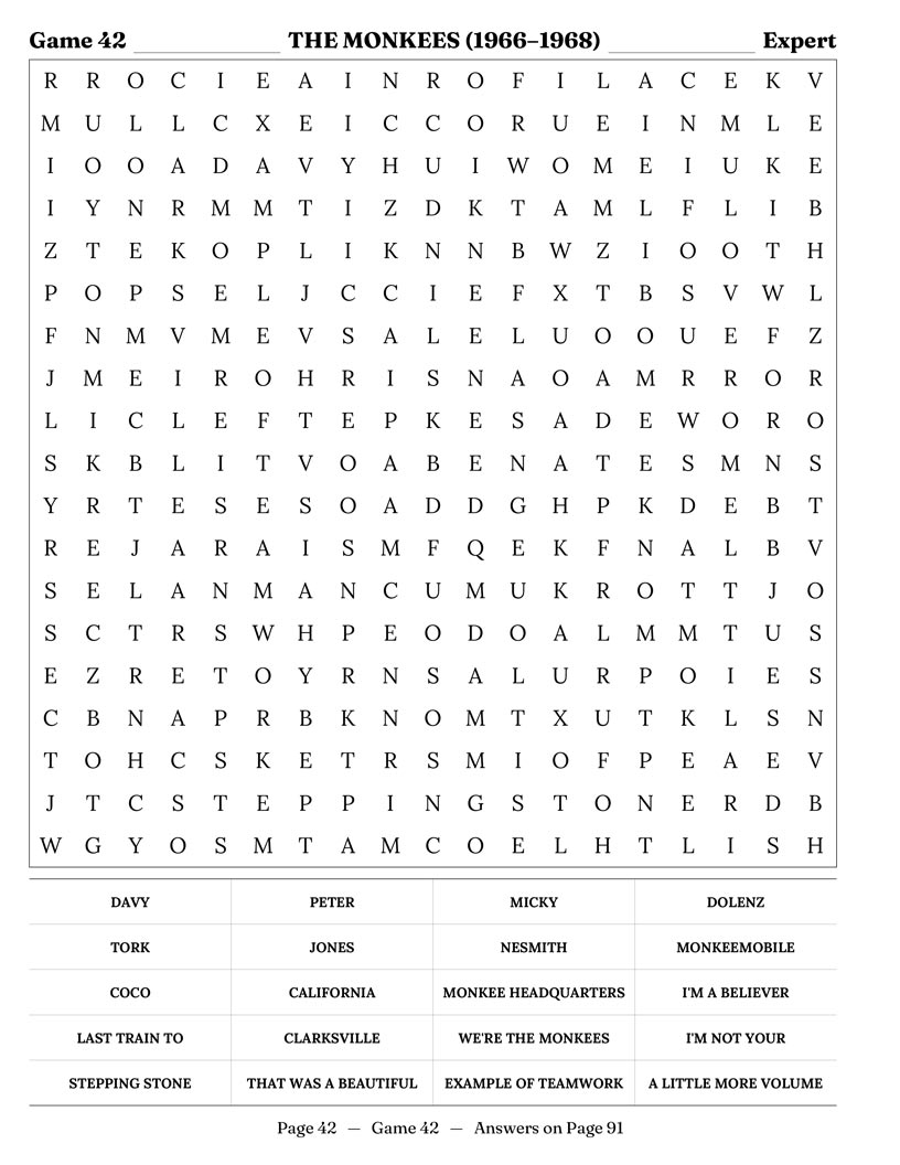 1960s TV Word Search — crime dramas and decade-defining moments puzzle page