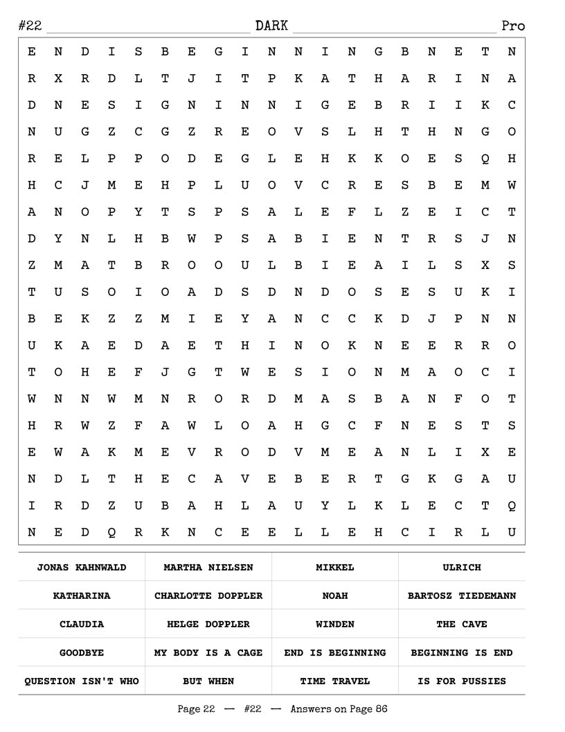 Crime Thriller TV Word Search — cold case and true crime adaptation details puzzle page