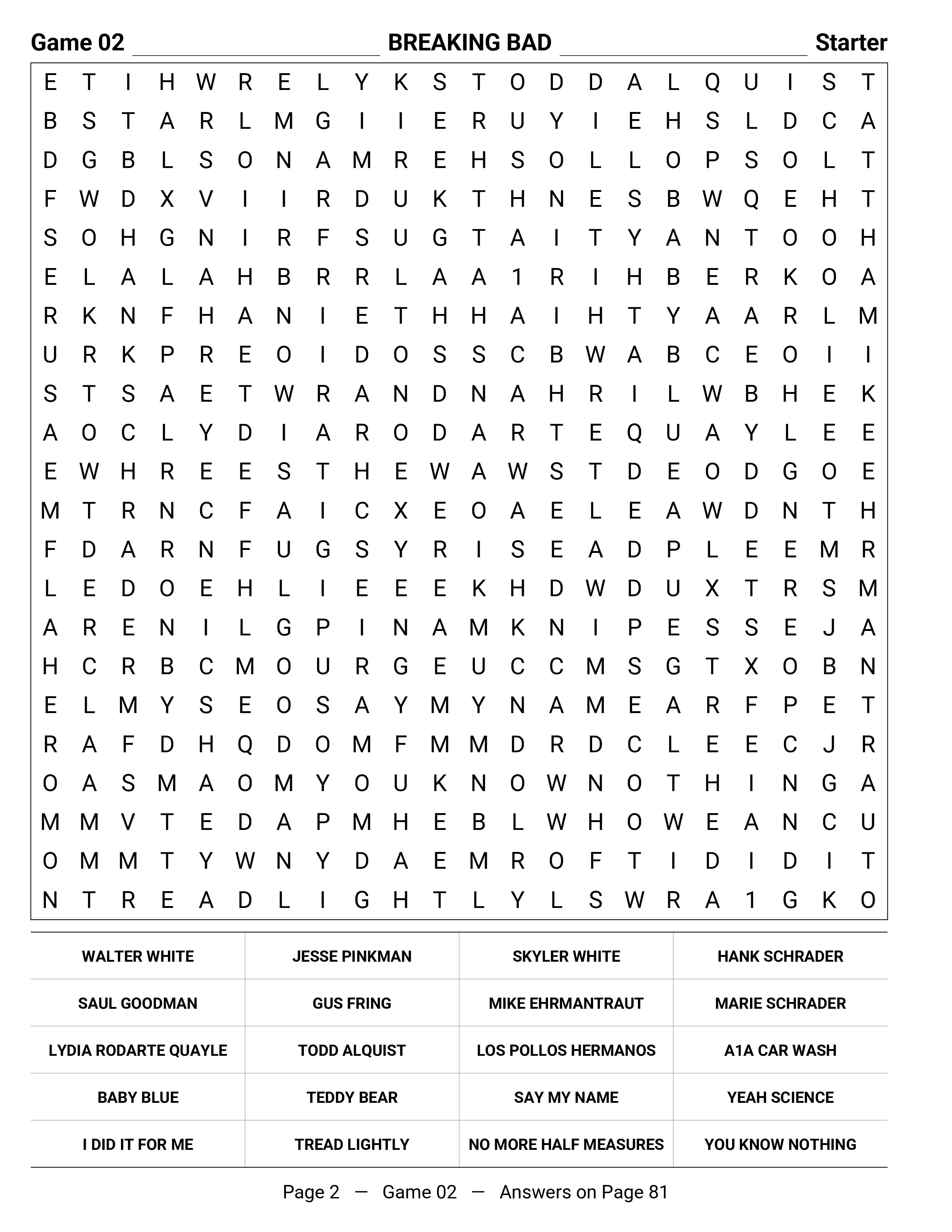 Crime Drama Word Search — forensic science and investigation vocabulary word find puzzle page