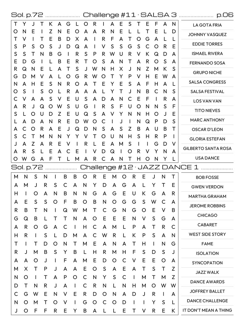 Dance Word Search — hip-hop breakdancing moves and culture word find puzzle page