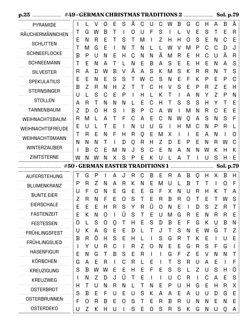 German Word Search — German cuisine Oktoberfest and regional food puzzle page