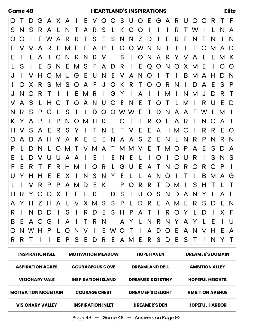 Heartland Word Search — season arcs and emotional storylines puzzle page