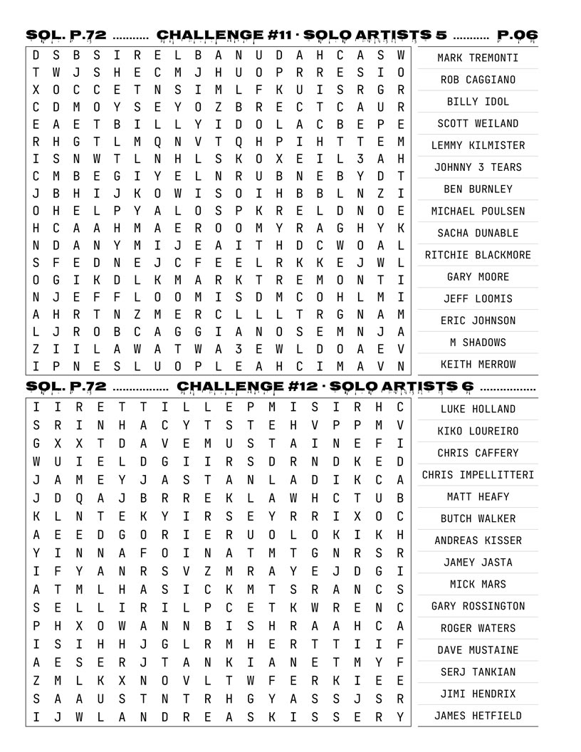 Heavy Metal Word Search — death and black metal subgenres word find puzzle page