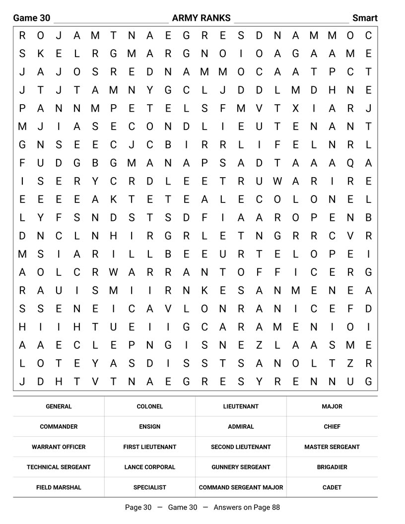 MASH Word Search — Korean War medicine and military vocabulary word search grid