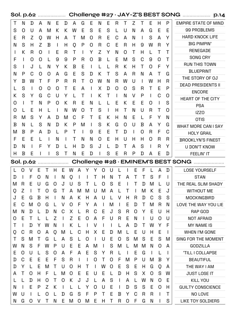 Music Word Search — K-pop Latin and world music legends puzzle page