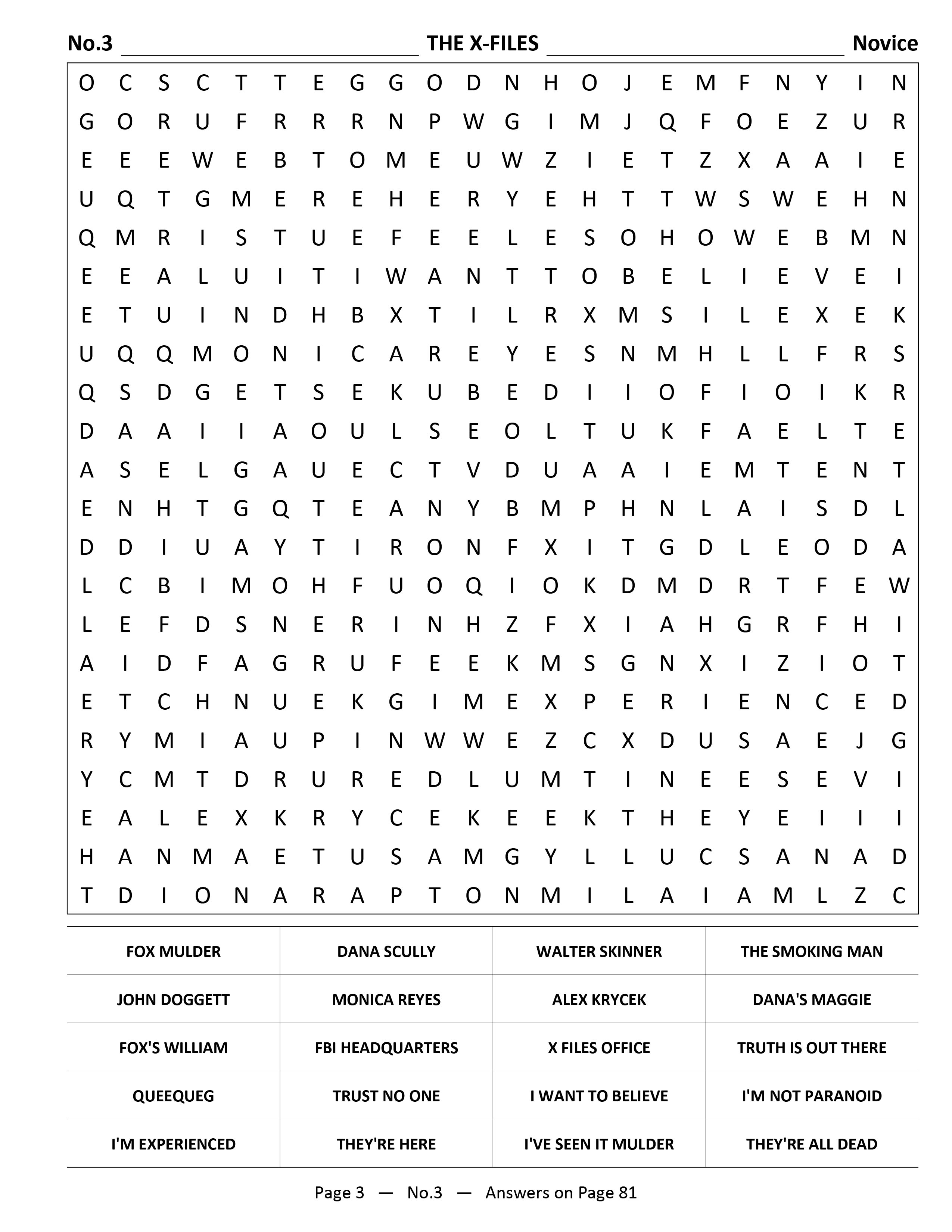 Sci-Fi TV Word Search — time travel and artificial intelligence vocabulary word search grid