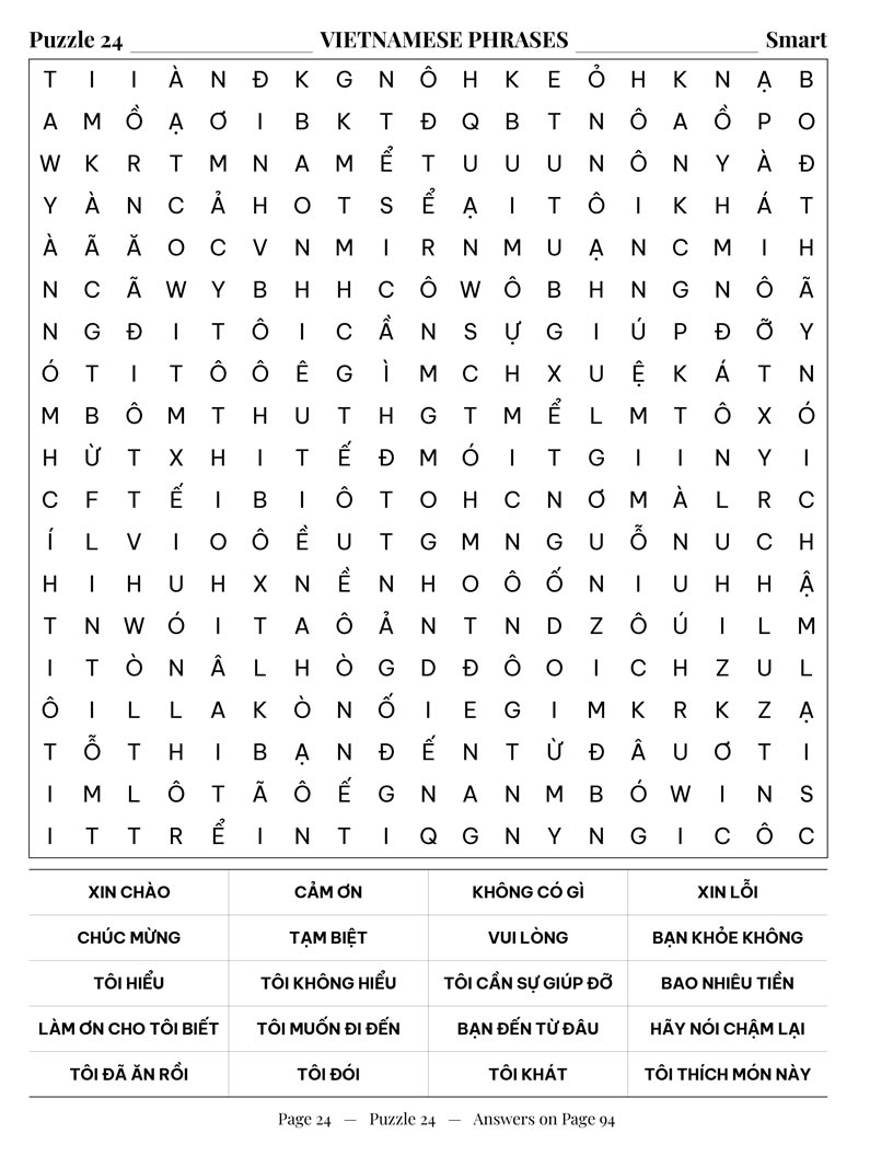 Vietnamese Culture Word Search — Vietnamese proverbs and cultural wisdom puzzle page