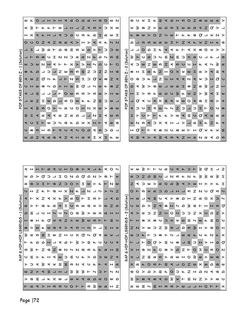 Gen Z word search answer key – compact solution pages for all 140 culture-rich puzzles