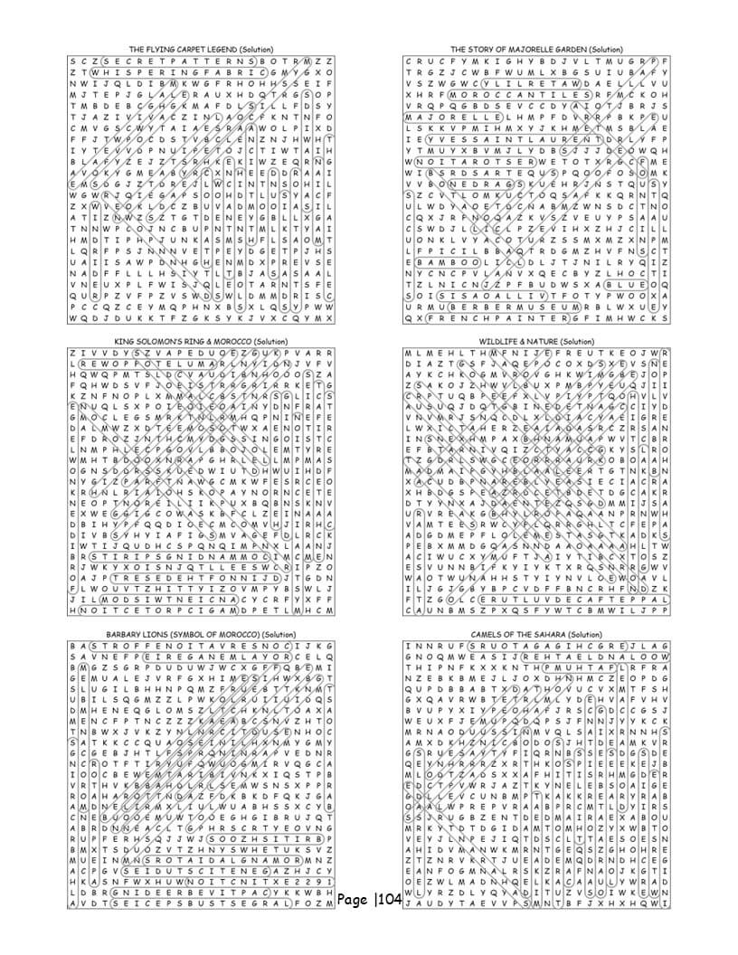 Morocco word search answer key – solution pages for all cultural puzzles