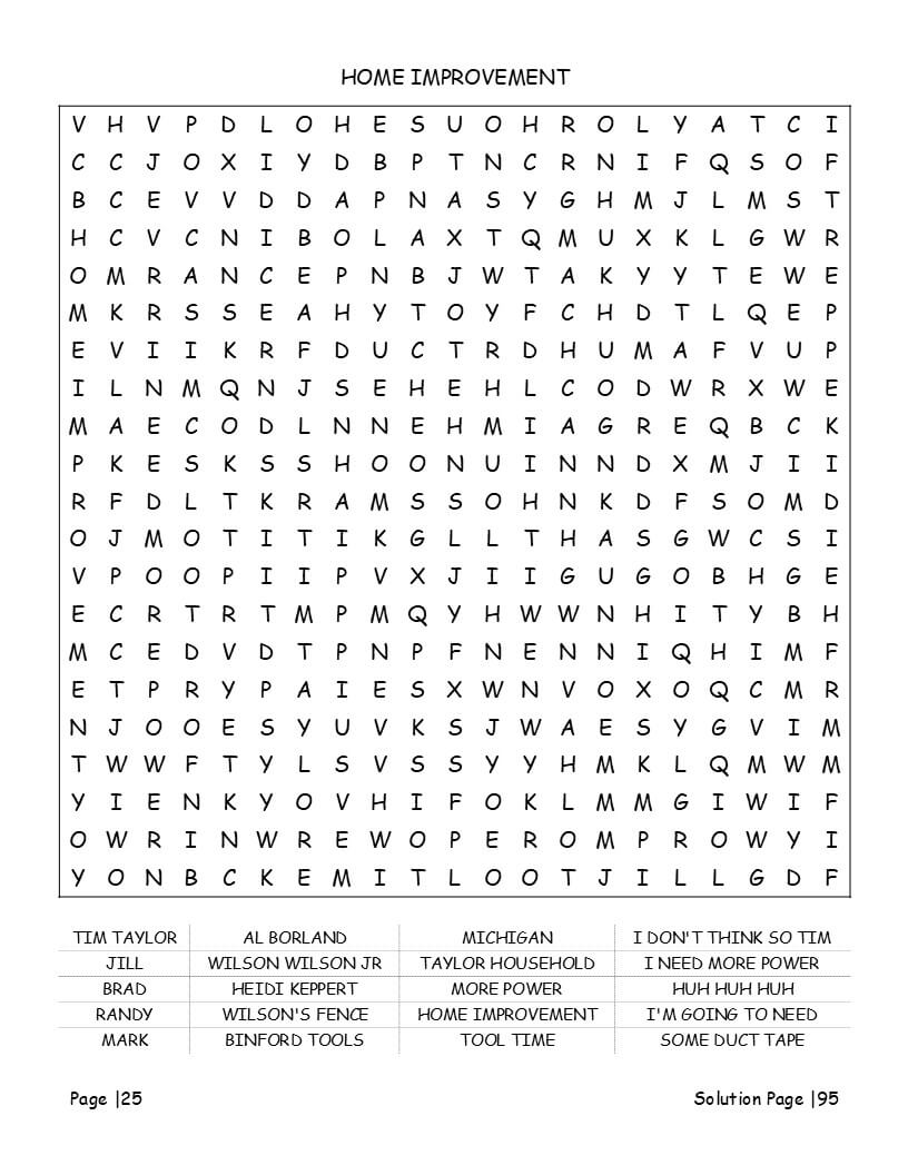 Modern sitcom settings word search – TV show locations and iconic scene vocabulary puzzle interior