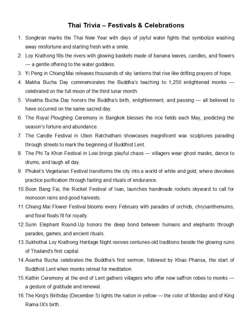 Thai word search puzzle grid in authentic Thai script – large print layout with English reference