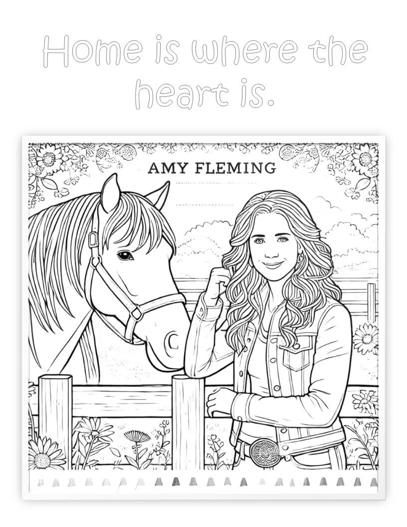Heartland coloring pages interior with beautiful ranch illustrations