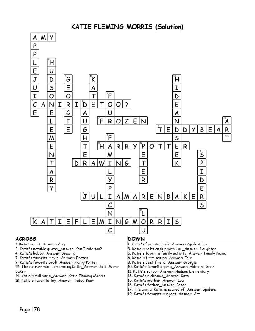 Combined word search and crossword activity pages for fans