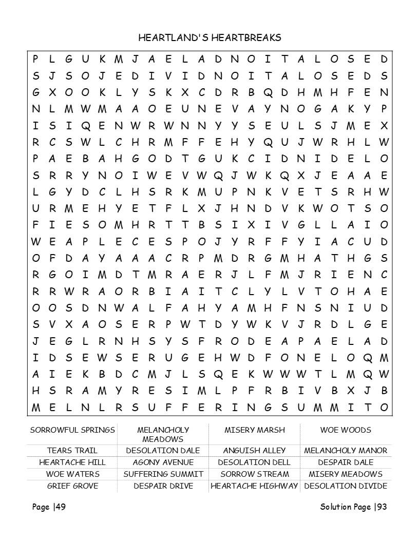 Horse lover word find activity pages with clear big fonts
