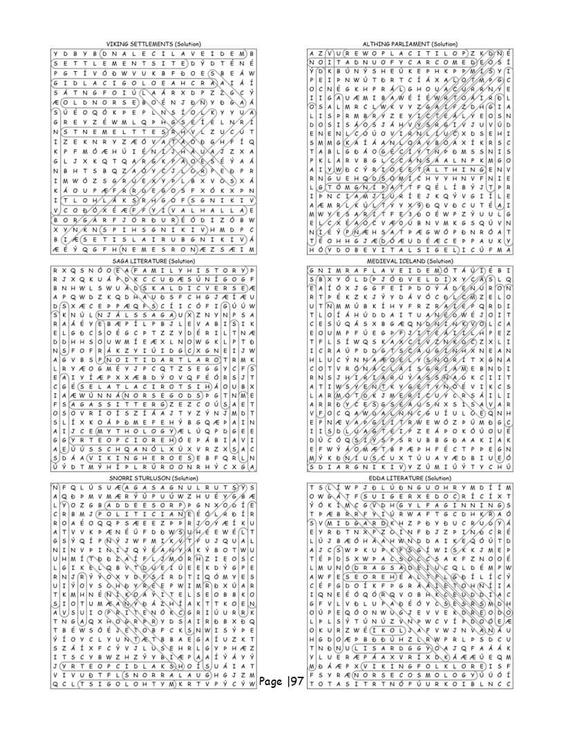Iceland Word Search — Answer Key Preview