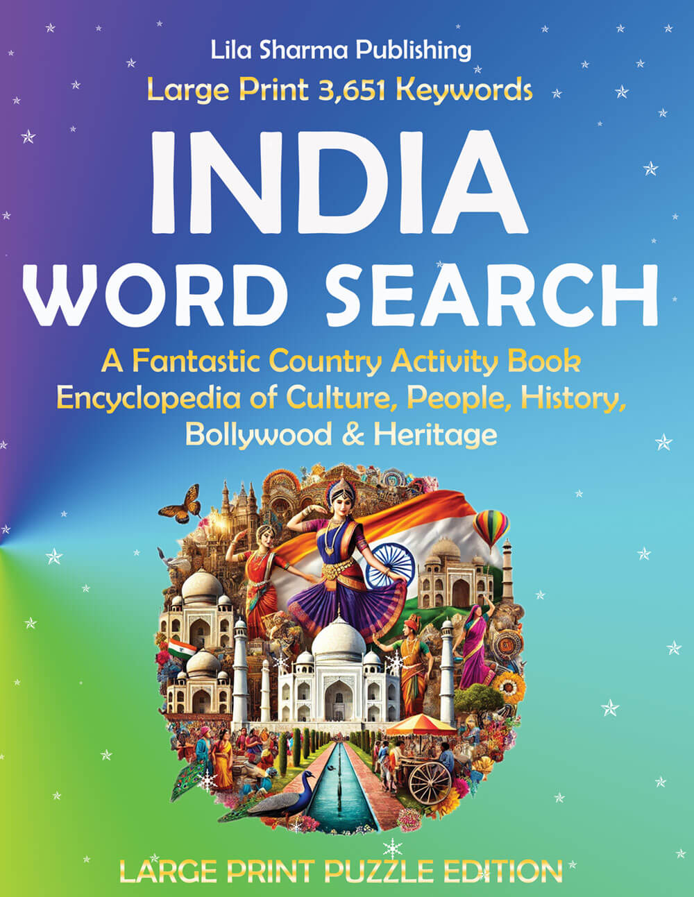 India Word Search Printable Full Book Collection — Paperback Cover