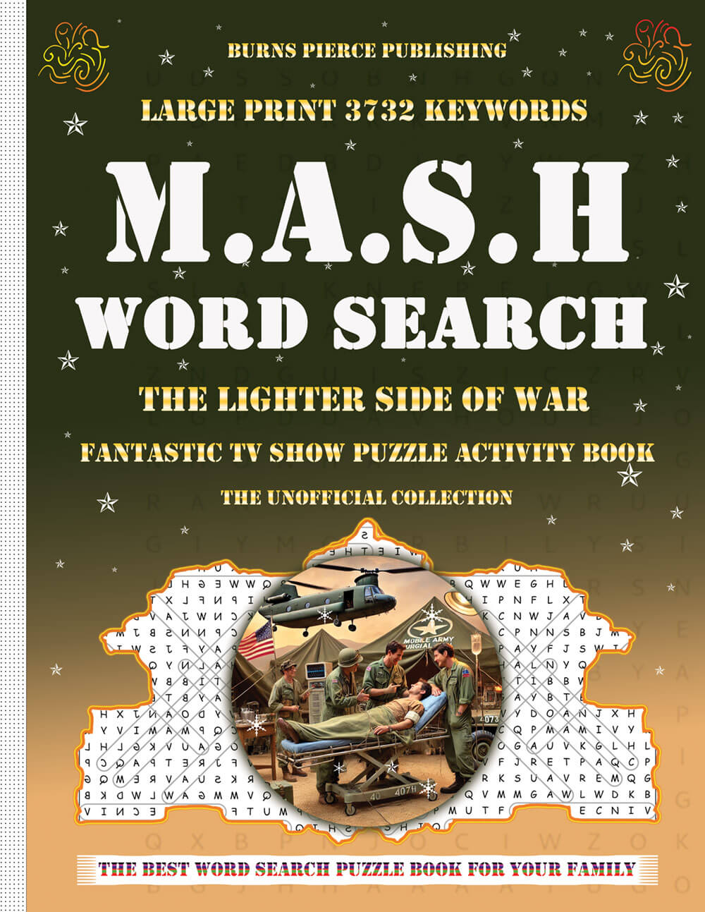 MASH TV Show Word Search Book cover featuring 3,732+ nostalgic words for 4077th fans