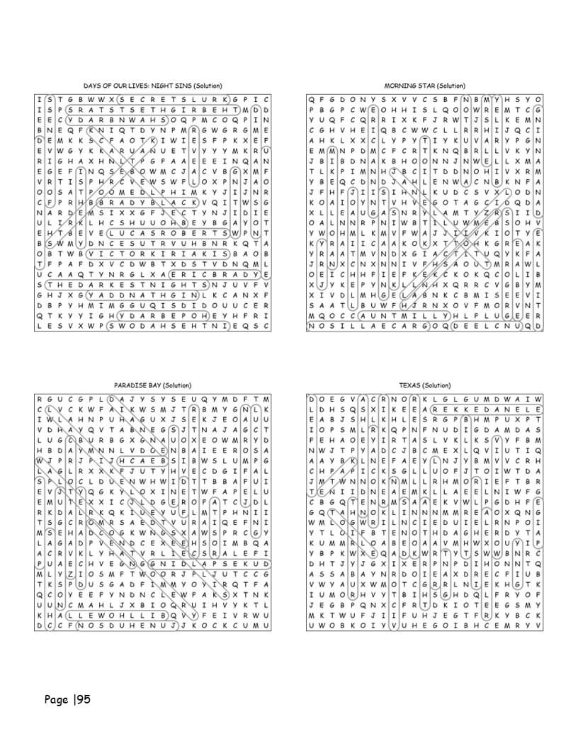 Soap opera word search answer key and solutions interior
