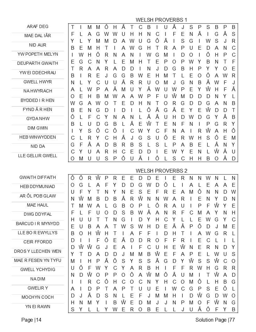 Wales landmarks and legends themed activity pages for fans