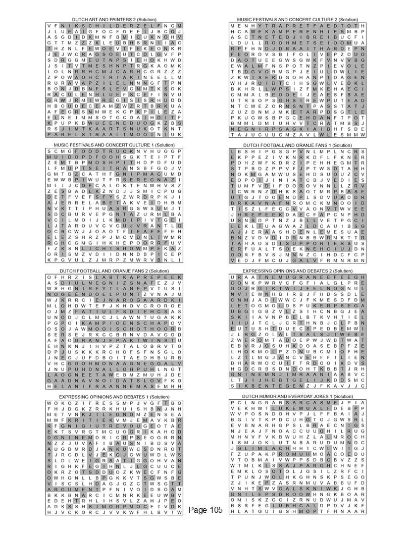 Dutch Word Search Mastery answer key interior preview