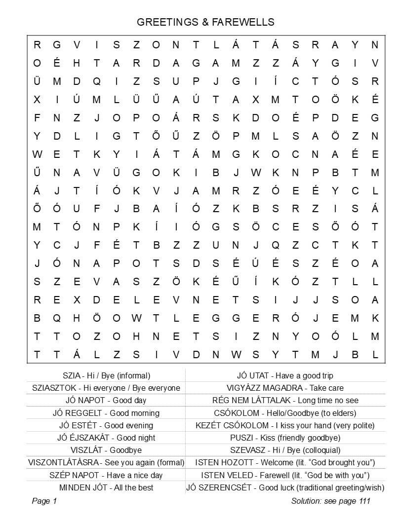 Hungarian word search interior – bilingual large print English translation word lists layout adults