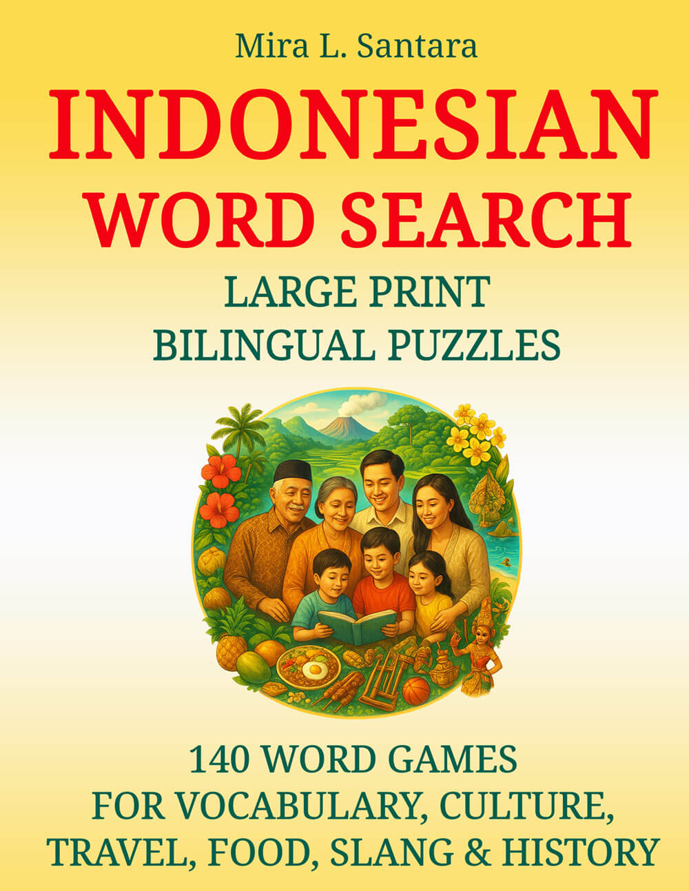 Indonesian Word Search Printable Full Collection — Paperback Book Cover