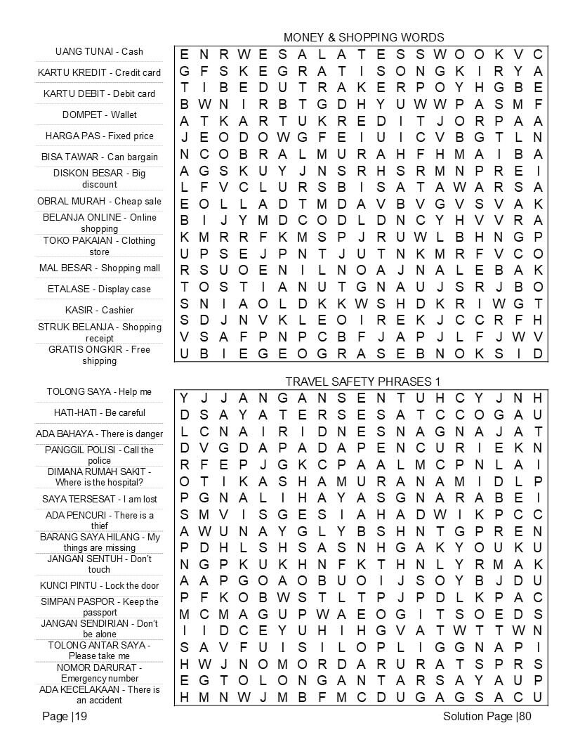 Indonesian language puzzle grids – slang daily life vocabulary authentic phrases interior