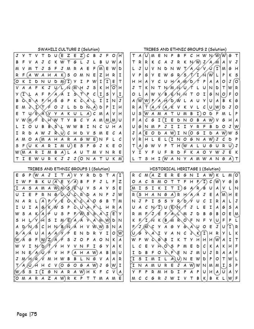 Whispers of Swahili word search solutions and cultural facts interior preview