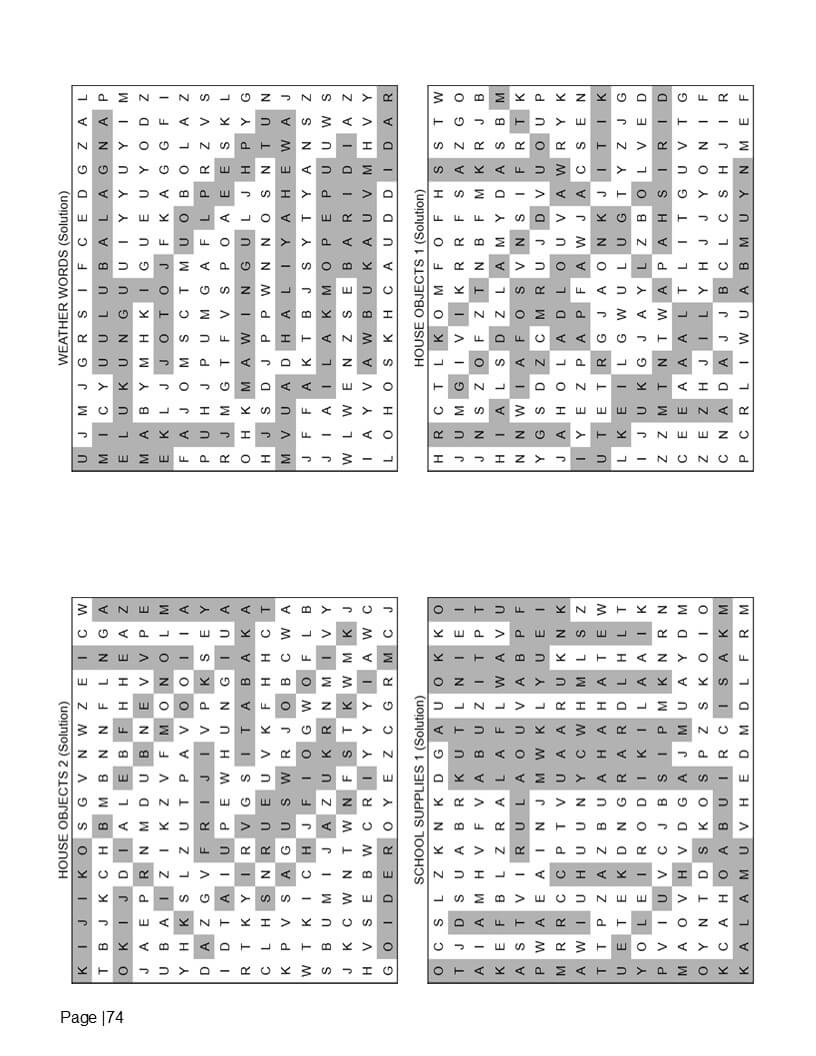 Swahili Word Search Printable answer key — full solutions included