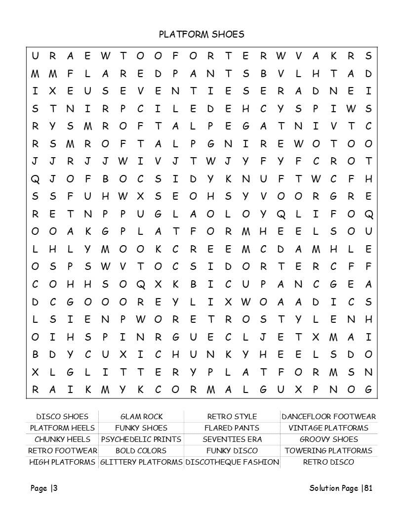 1970s word search interior preview - classic TV shows and sitcom catchphrases