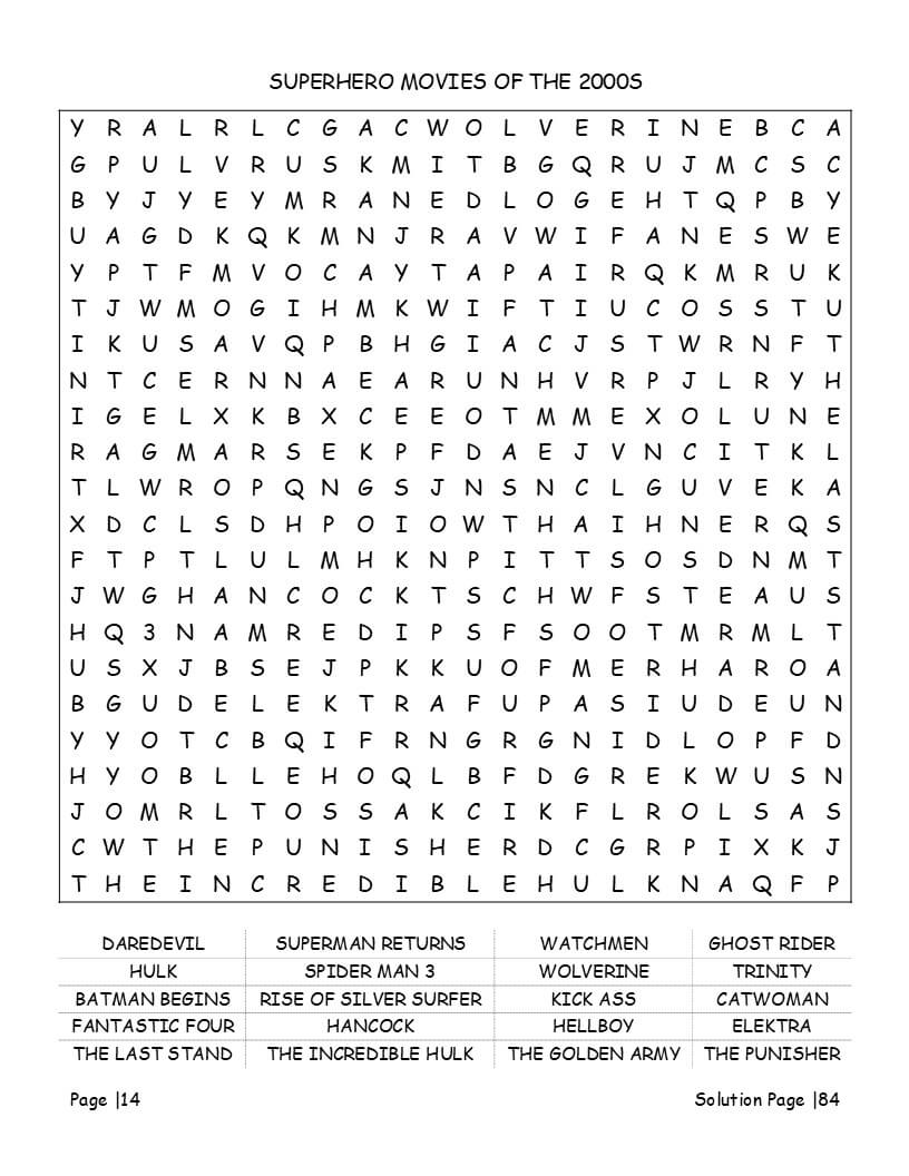 2000s word search celebrity themes - easy to read large print grids