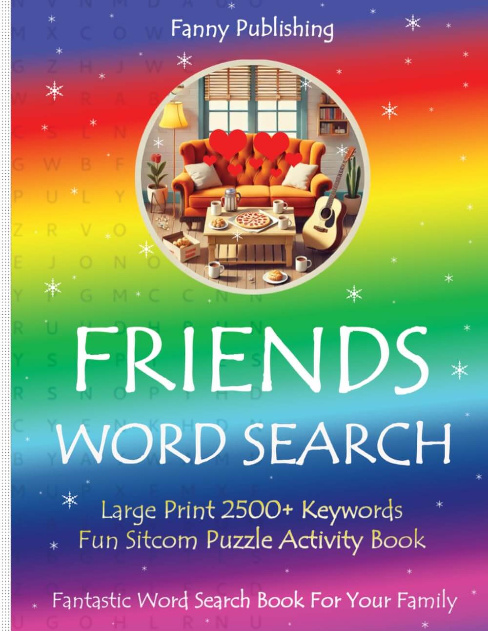 Friends Word Search book cover — 2,500-word TV show puzzle book large print for Friends fans