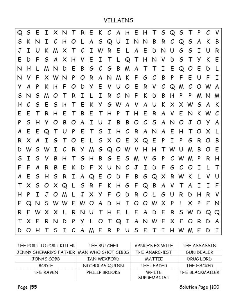 Expert level NCIS word search page with deep-cut procedural references hidden in all 8 directions