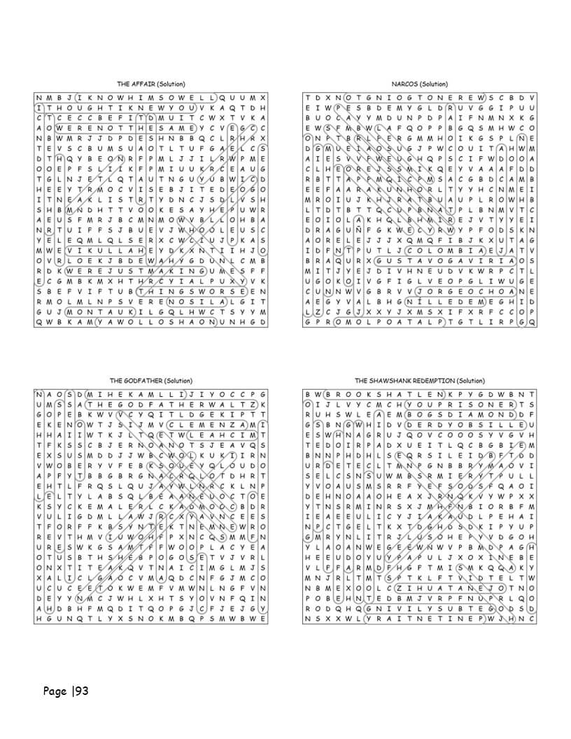 TV drama word search solutions - complete answer key for all 80 binge-worthy puzzles